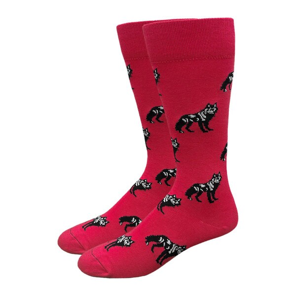 Dress Sock Midcalf Red With All-Ove